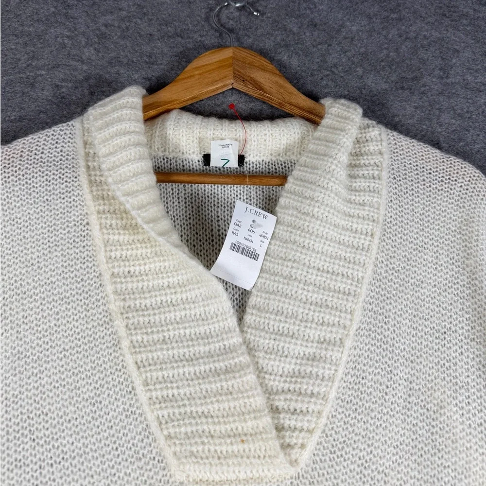 Crew Ivory Chunky Shawl Collar Knit Sweater‎ Style 20824
